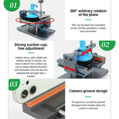 2 In 1 Split Screen Rotating Mobile Phone Repair Fixture Multifunctional Rotating Clamp, RL-601S Plus