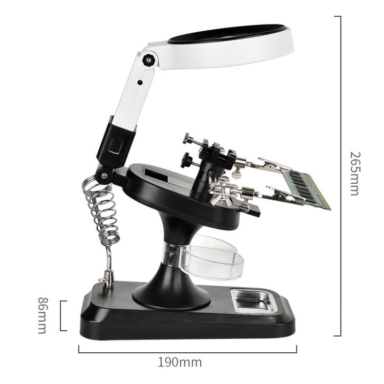 5x 10x Desktop Handheld Magnifying Glass 32 LEDs Soldering Iron Maintenance Workbench