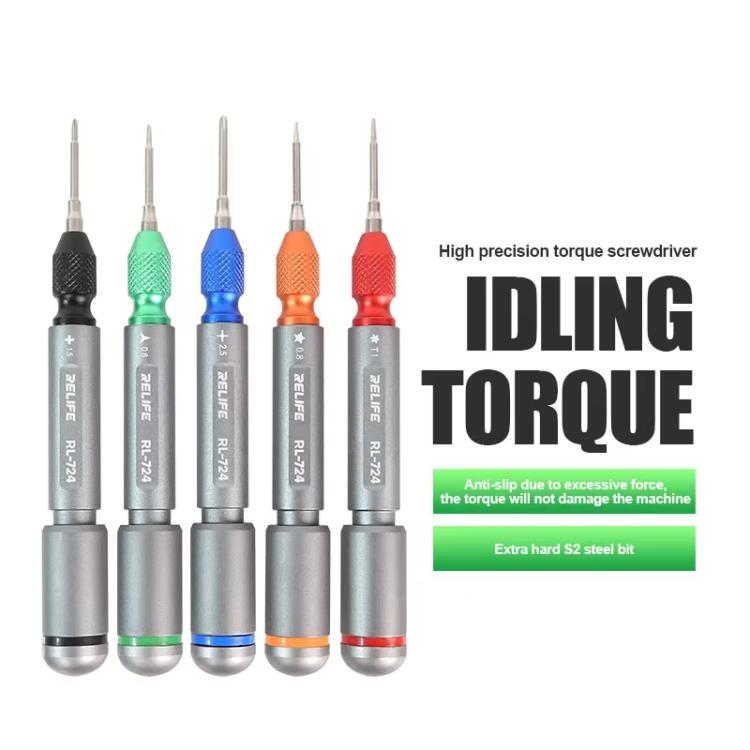High Precision Torque Screwdriver For Mobile Phone Repair Disassembly, RELIFE RL-724 Y0.6, RELIFE RL-724 Five Star 0.8, RELIFE RL-724 Phillips 1.5, RELIFE RL-724  T1, RELIFE RL-724 Phillips 2.5