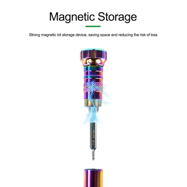 Torque Self-locking Handle Non-slip Mobile Phone Repair Screwdriver Disassembly Tool With 5 Bits, RELIFE RL-723 With 5 Bits