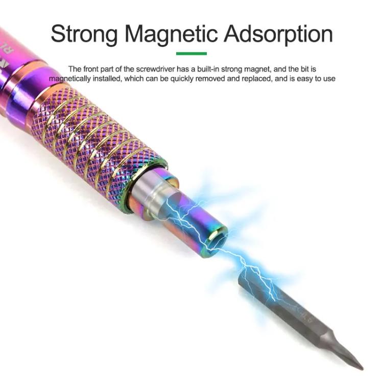Torque Self-locking Handle Non-slip Mobile Phone Repair Screwdriver Disassembly Tool With 5 Bits, RELIFE RL-723 With 5 Bits