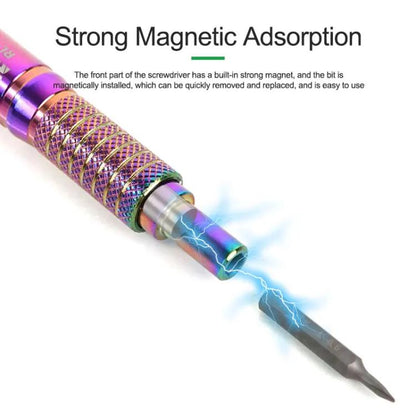 Torque Self-locking Handle Non-slip Mobile Phone Repair Screwdriver Disassembly Tool With 5 Bits, RELIFE RL-723 With 5 Bits