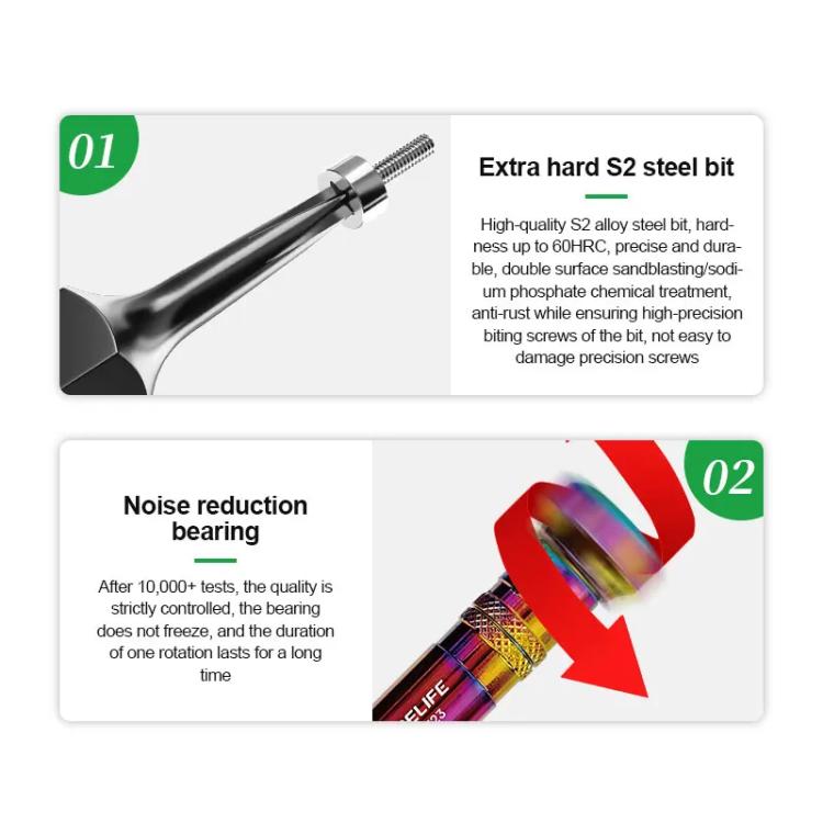 Torque Self-locking Handle Non-slip Mobile Phone Repair Screwdriver Disassembly Tool With 5 Bits, RELIFE RL-723 With 5 Bits