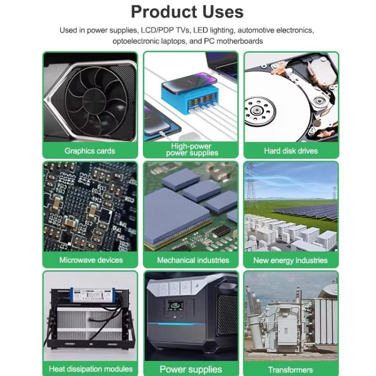100pcs /Box Soft Compressible Insulating Thermal Silicone Sheet For Various Electronic Devices Components