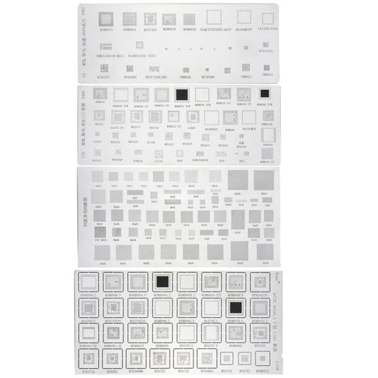 Kaisi 4pcs Solder Paste Stencil Universal Mobile Phone BGA Reballing Stencils 55 Multi-Purpose Steel Mesh