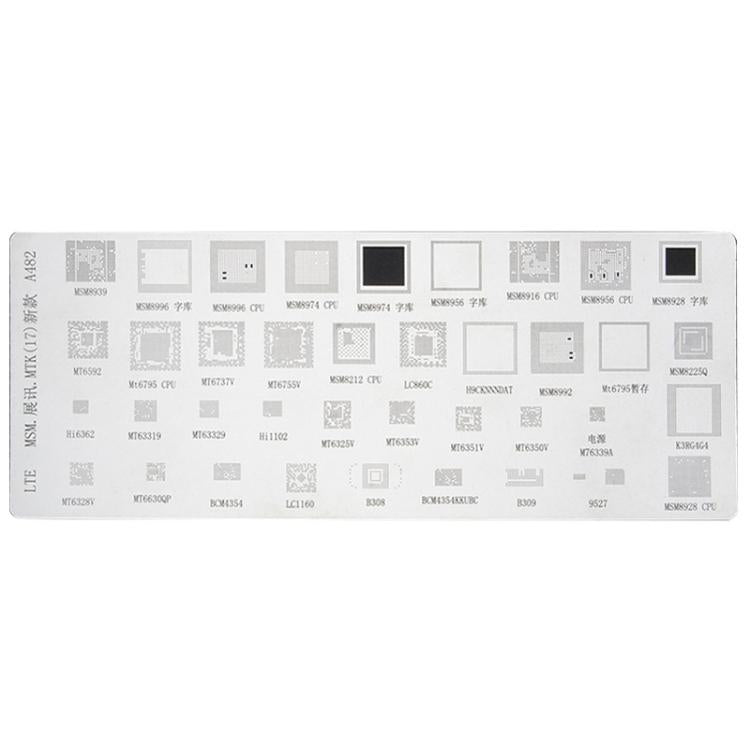 Kaisi 4pcs Solder Paste Stencil Universal Mobile Phone BGA Reballing Stencils 55 Multi-Purpose Steel Mesh, A482+A467+A508