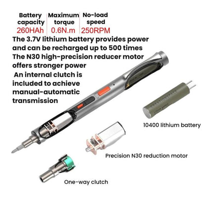 CREATIONSPACE CS0802A 42pcs Mini Electric Rechargeable Screwdriver Set