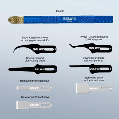 Multi-functional Mobile Phone Repair Blade Set Pry IC Chip CPU Layers Scrape Edge Rubber Degumming Tool