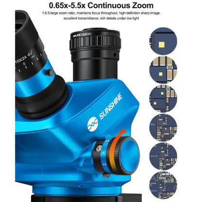 SUNSHINE 71 Ultra-B11 Cell Phone Repair Trinocular Microscope Staggered / Continuous Zoom HD Microscope