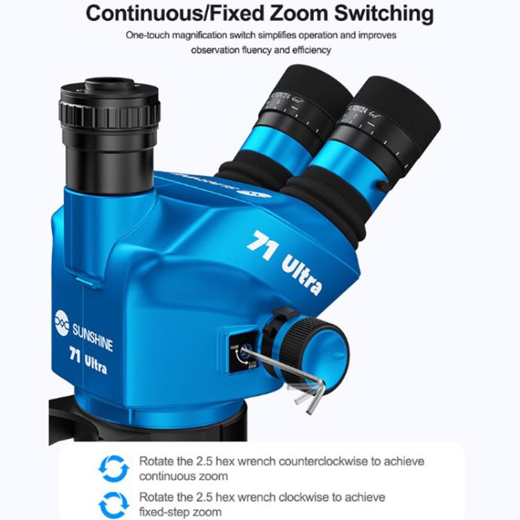 SUNSHINE 71 Ultra-B11 Cell Phone Repair Trinocular Microscope Staggered / Continuous Zoom HD Microscope