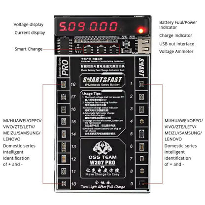 OSS TEAM W207 PRO V7 Battery Activation Detection Board Fast Charge IC Board For Android Devices
