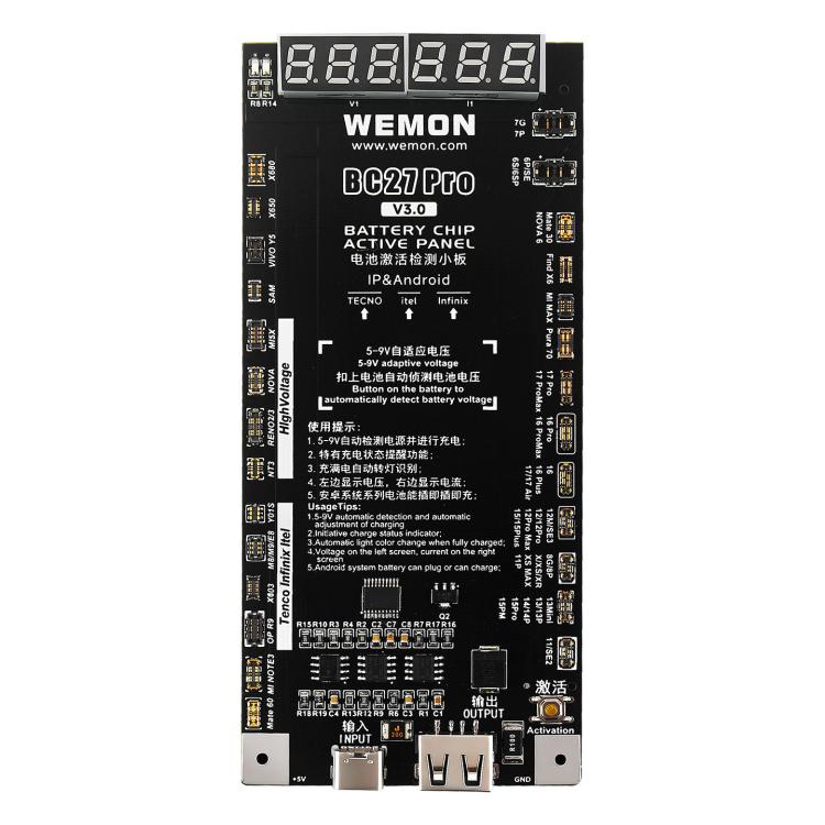 WEMON BC27 Pro V3.0 Battery Activator Board For IPhone 6 To 17 Series & Android Devices
