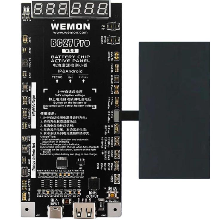 WEMON BC27 Pro V3.0 Battery Activator Board For IPhone 6 To 17 Series & Android Devices