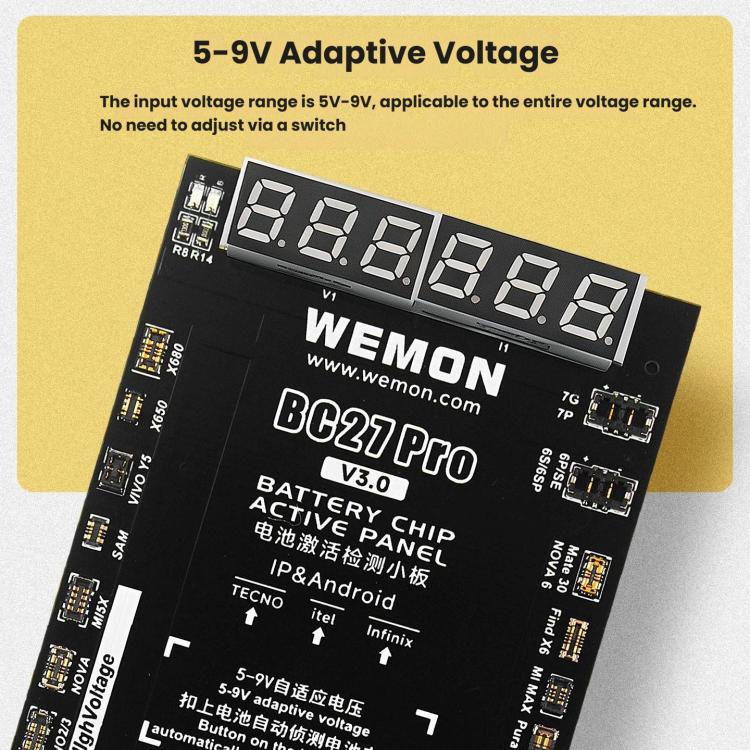 WEMON BC27 Pro V3.0 Battery Activator Board For IPhone 6 To 17 Series & Android Devices