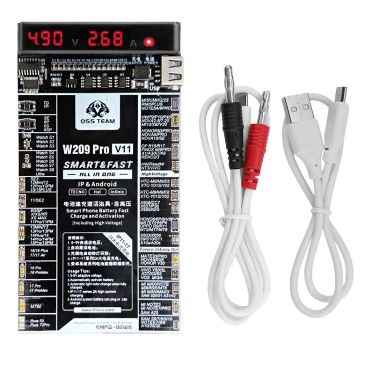 OSS TEAM W209 PRO V11 Battery Activator Board 7.4V High-Voltage for iPhone 6 To 17 Series & Android Devices, W209 PRO V11