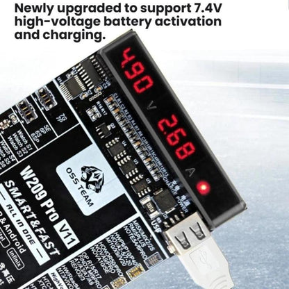 OSS TEAM W209 PRO V11 Battery Activator Board 7.4V High-Voltage for iPhone 6 To 17 Series & Android Devices, W209 PRO V11