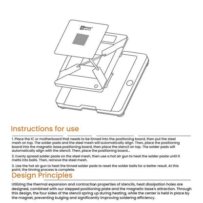 AΜAOΕ X-16 Sereis 28-In-1 Planting Tin Platform Set With Magnet Base Position Plate Middle Layer Solder Tin Net