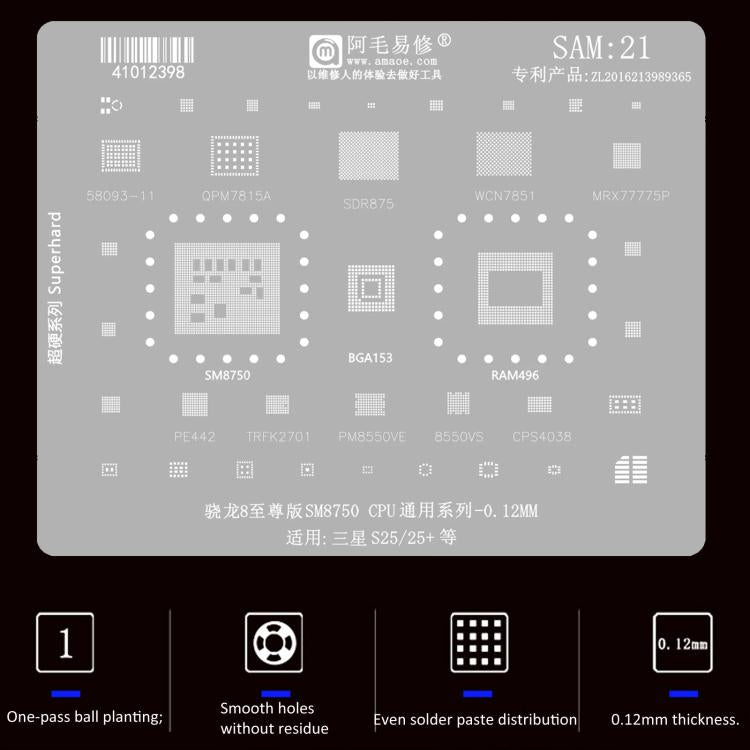 AMAOE For Samsung BGA Reballing Stencil Soldering Repair Tool