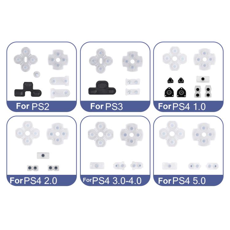Gamepad Conductive Rubber Button Soft Pad, For PS2 10sets, For PS3 10sets, For PS4 10sets 1.0, For PS4 10sets 2.0, For PS4 10sets 3.0/4.0, For PS4 10sets 5.0