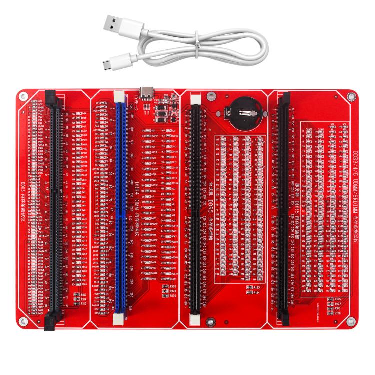For DDR3 / DDR4 UDMM / Desktop DDR5 / Server DDR5 Memory Modules 4 In 1 Tester With LED Indicator, 4 In 1