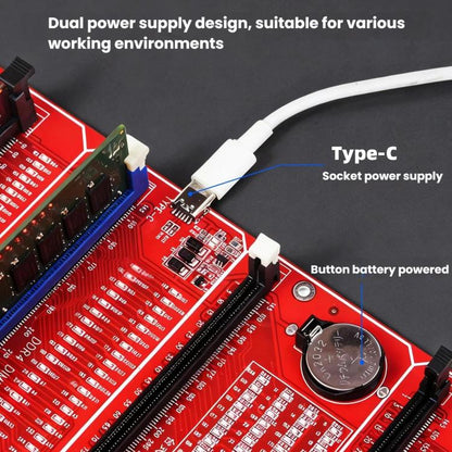 For DDR3 / DDR4 UDMM / Desktop DDR5 / Server DDR5 Memory Modules 4 In 1 Tester With LED Indicator, 4 In 1