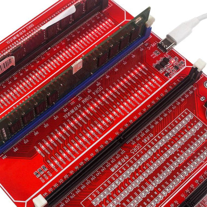 For DDR3 / DDR4 UDMM / Desktop DDR5 / Server DDR5 Memory Modules 4 In 1 Tester With LED Indicator, 4 In 1