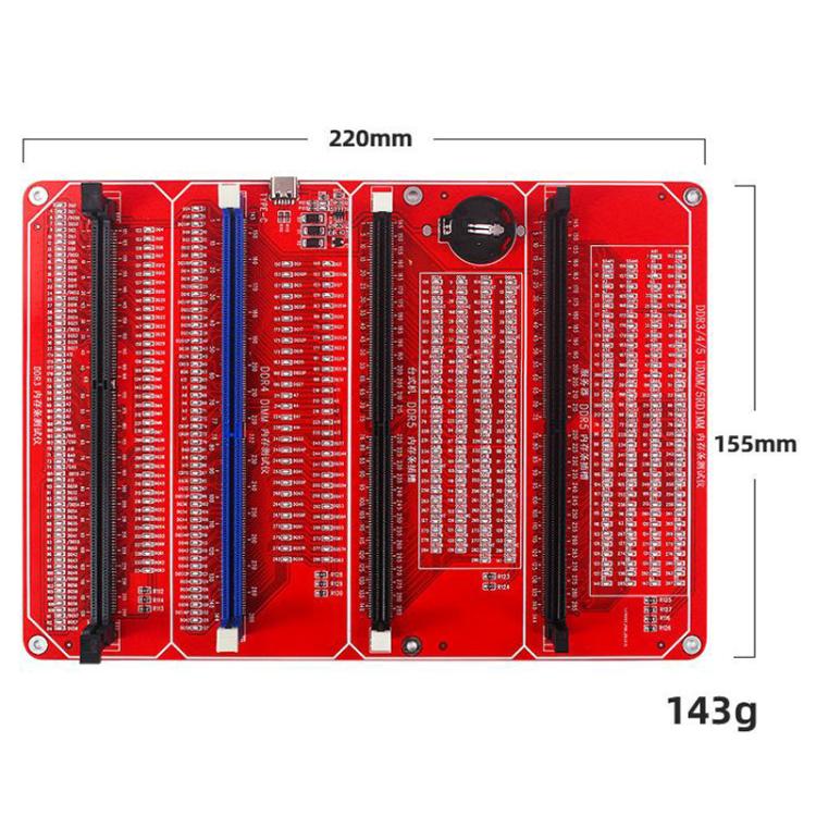 For DDR3 / DDR4 UDMM / Desktop DDR5 / Server DDR5 Memory Modules 4 In 1 Tester With LED Indicator, 4 In 1