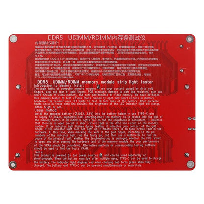 Desktop DDR5 UDIMM / RDIMM Server Memory Module Testing Tool With Indicator Light, 2 In 1