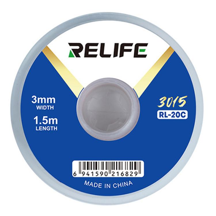 RELIFE RL-20C PCB Solder Cleaning Corrosion-Resistant Solder Removal Tape, 2mm x 1.5m, 2.5mm x 1.5m, 3mm x 1.5m, 3.5mm x 1.5m
