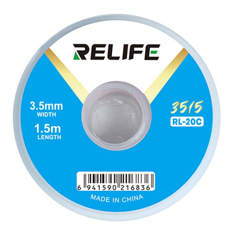 RELIFE RL-20C PCB Solder Cleaning Corrosion-Resistant Solder Removal Tape, 2mm x 1.5m, 2.5mm x 1.5m, 3mm x 1.5m, 3.5mm x 1.5m