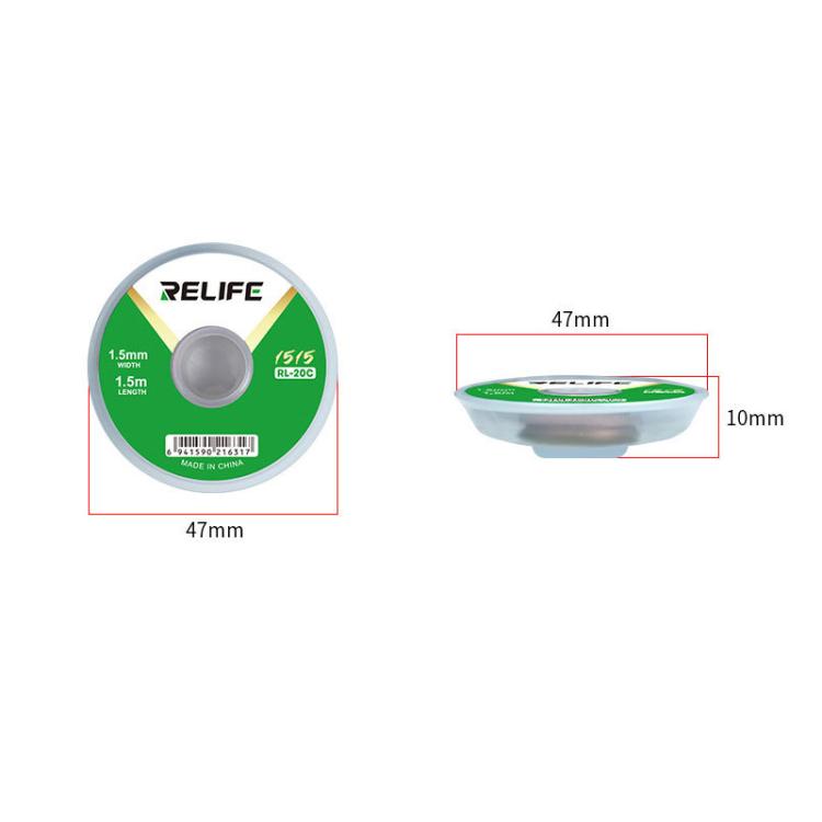 RELIFE RL-20C PCB Solder Cleaning Corrosion-Resistant Solder Removal Tape, 2mm x 1.5m, 2.5mm x 1.5m, 3mm x 1.5m, 3.5mm x 1.5m