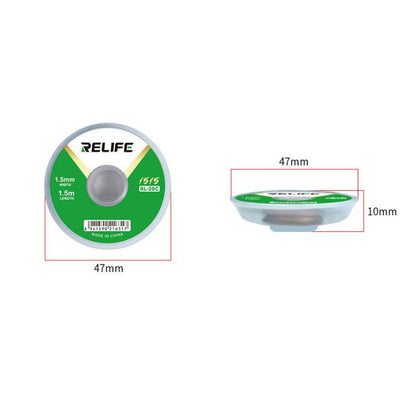 RELIFE RL-20C PCB Solder Cleaning Corrosion-Resistant Solder Removal Tape, 2mm x 1.5m, 2.5mm x 1.5m, 3mm x 1.5m, 3.5mm x 1.5m