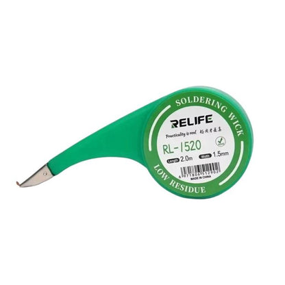 Powerful Solder Removal Tape Low Residue No-Clean Solder Removal Tape for Repair and Soldering, RELIFE 1.5mm x 2m, RELIFE 2mm x 2m, RELIFE 2.5mm x 2m, RELIFE 3mm x 2m, RELIFE 3.5mm x 2m