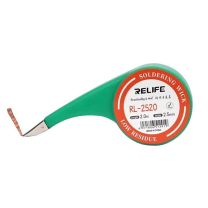 Powerful Solder Removal Tape Low Residue No-Clean Solder Removal Tape for Repair and Soldering, RELIFE 1.5mm x 2m, RELIFE 2mm x 2m, RELIFE 2.5mm x 2m, RELIFE 3mm x 2m, RELIFE 3.5mm x 2m