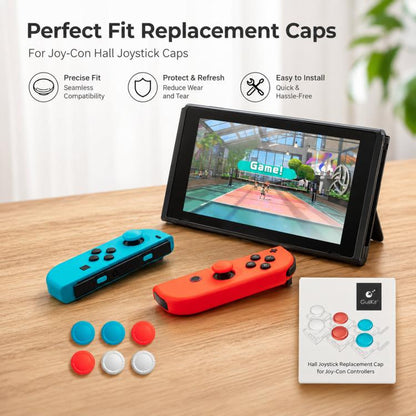 GuliKit 6pcs / Pack Joystick Replacement Caps for Joy-Con, Switch OLED & Switch Lite Analog Thumb Grip Covers