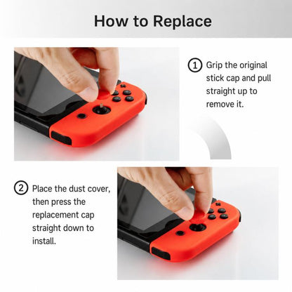 GuliKit 6pcs / Pack Joystick Replacement Caps for Joy-Con, Switch OLED & Switch Lite Analog Thumb Grip Covers