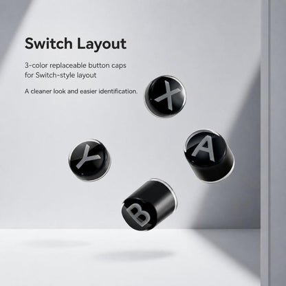 GuliKit NS62 Controller Keycap Set for KK3 / ES / TT Series Switch-Style Layout Replacement ABXY Buttons with Metal Keypuller, NS62 Gray, NS62 Black