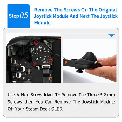 GuliKit SD05 Electromagnetic Joystick Replacement for Steam Deck OLED, Hall Effect Analog Stick Repair Kit, No Soldering Required, Capacitive Touch Sensing, for Steam Deck OLED