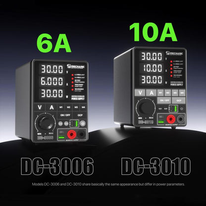 Adjustable DC Regulated Power Supply High Precision Fine-Tuning Voltage Limiting Power Source, MECHANIC DC-3006 US Plug, MECHANIC DC-3006 EU Plug, MECHANIC DC-3010 US Plug, MECHANIC DC-3010 EU Plug