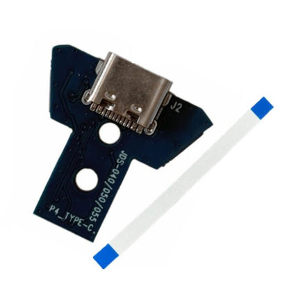 For PS4 Controller USB-C / Type-C Charging Port Board JDS-040/050/055 Power Socket Repair Mod Kit, No Cable, with Cable