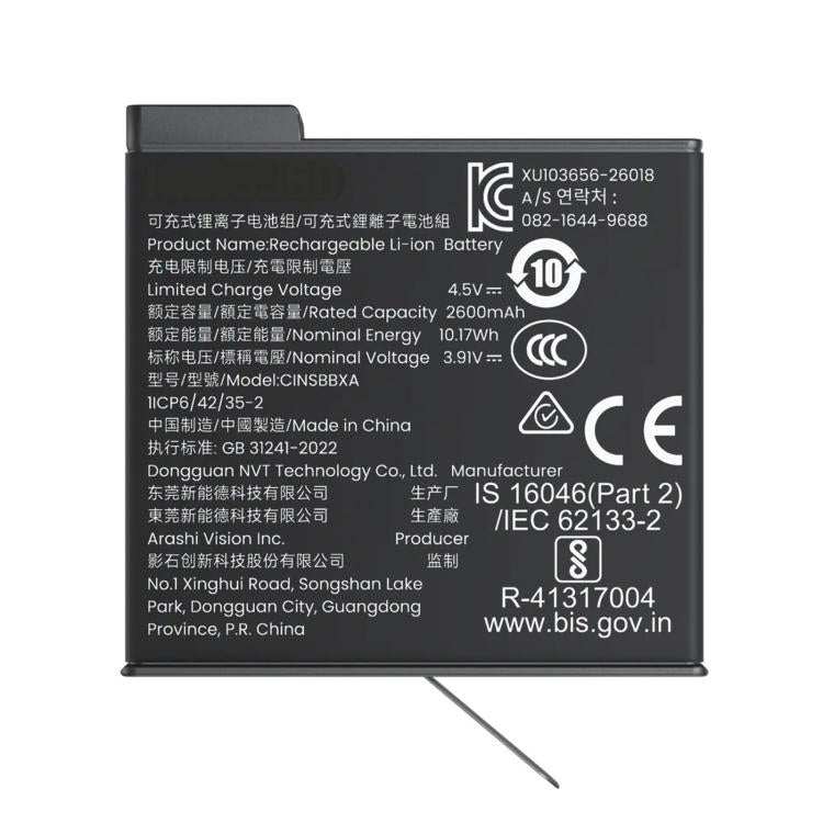For Insta360 X6 Original Xtreme Battery 2600mAh, 2600mAh Xtreme Battery
