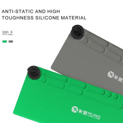 MIJING Heat Resistant Silicone Soldering Mat Anti-Static Electronics Repair Work Pad, 79x30cm Green, 45x28cm Green, 45x28cm Gray