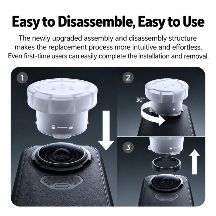 For Insta360 X6 Replacement Double Lens Kit Optical Glass Lens Repair Set with Disassembly Tool