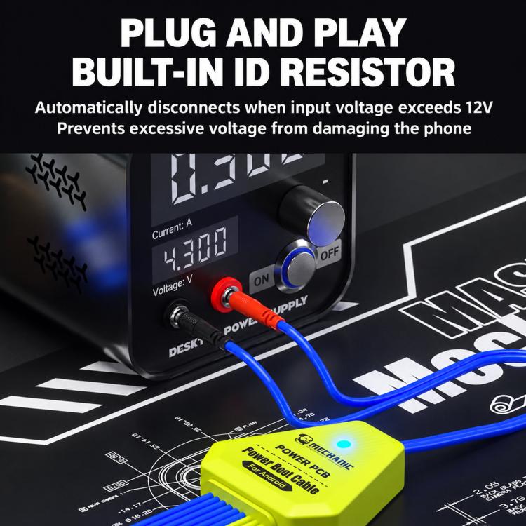 Universal Phone Repair Power-On Cable With Identification Resistor, Power PCB