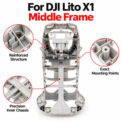 For DJI Lito X1 Housing Repair Parts, Upper Shell, Middle Shell, Bottom Shell