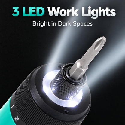 High Torque Rechargeable Wireless Electric Screwdriver Set With Light & Power Indicator, PT-1366U